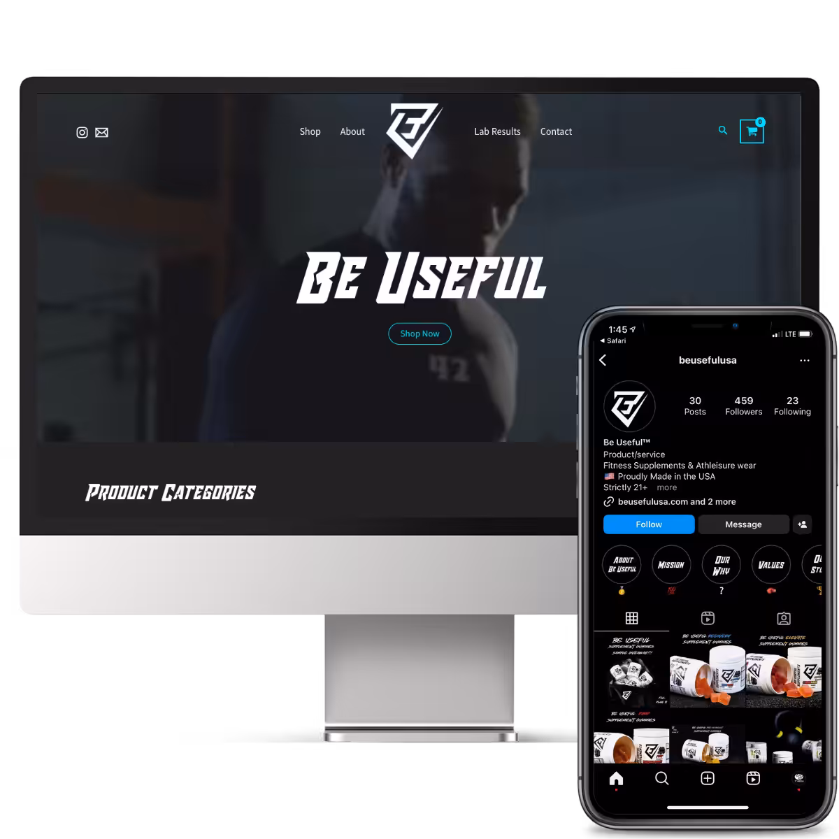 Be Useful USA Website Combo View