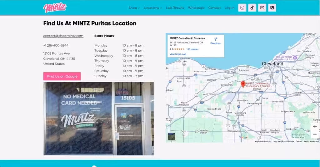 MINTZ Location Page Example
