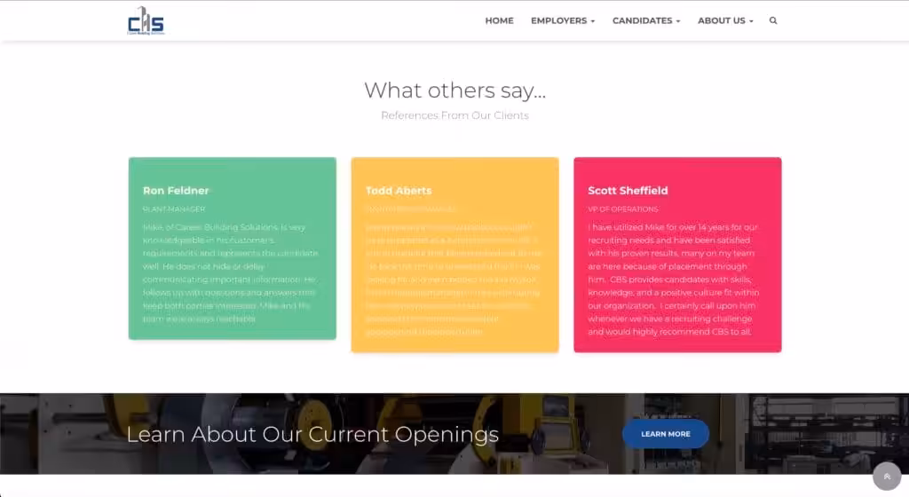 Career Building Solutions Testimonials