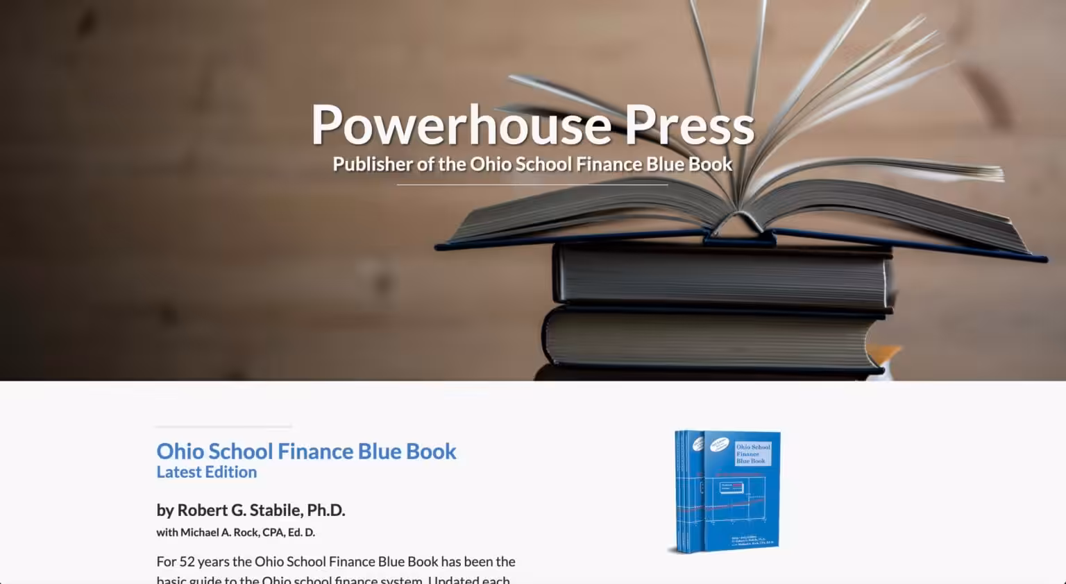 Powerhouse Press - Ohio School Finance Blue Book Website Example